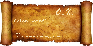 Orián Kornél névjegykártya